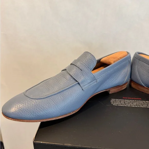 Donald J. Pliner Slate Blue Leather Loafers - Picture 7 of 16